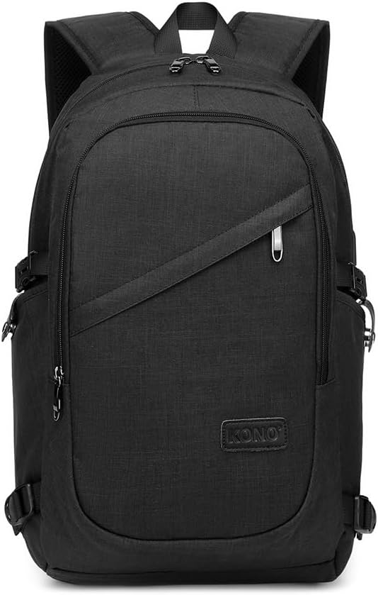KONO Travel Laptop Backpacks College Backpack for School Anti-Theft 15.6 Inch Laptop Backpack with USB Charging Port Lightweight Laptop Computer Business Work Bag