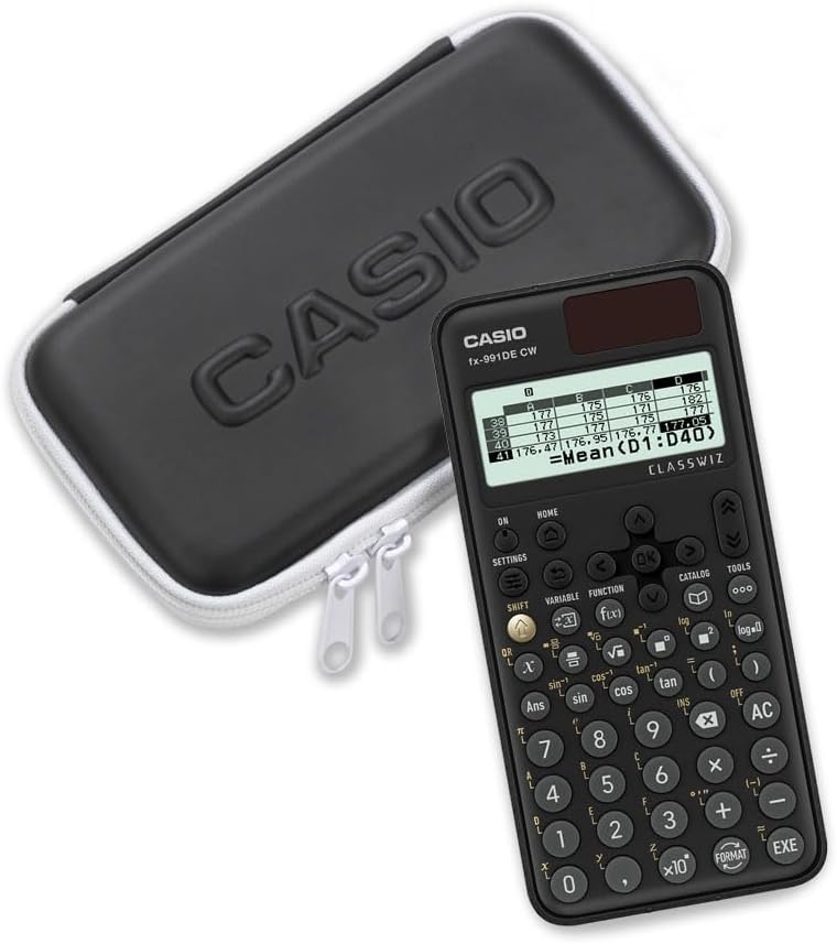 Casio FX-991DE CW ClassWiz Technical Scientific Calculator with Protective Case, German Menu Guide (Limited Edition)