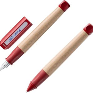 Lamy ABC Set 010 Child-Friendly Learning to Write Fountain Pen, Pencil 110 Maple Wood Non-Slip Grip in Red, Steel Nib for Beginners Including Ink Cartridge T 10 Blue and Pencil Lead M 44 1.4 mm B