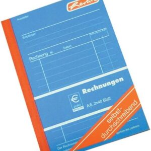 Herlitz 888552 Invoice Book A6 2 x 40 Sheets Self-Copying Pack of 5