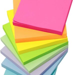 AiTodos 800pcs Sticky Notes 76 x 76 cm Sticky Notes for Labelling, Easy to Write on, Reusable for School, Home, Office (Yellow)