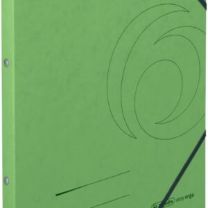 Herlitz 11254398 Ring Binder File, A4 with 2-Ring Mechanism, Spine Width 25 mm, Filling Height 14 mm, Colorspan, Black (Pack of 5) Green
