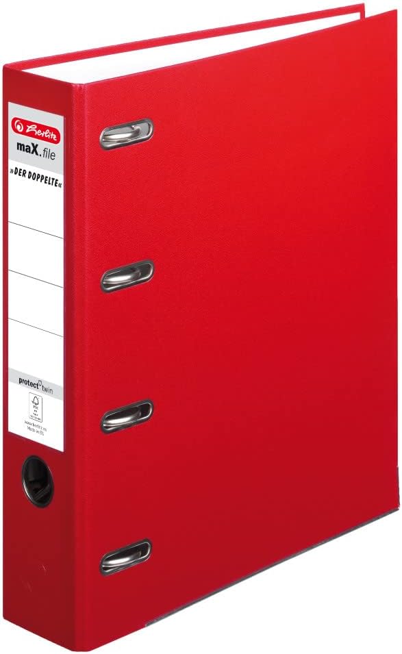 Herlitz max.file Protect A4 Double-Lever Arch File - Red
