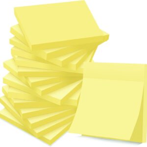 16 Pads of Sticky Notes Yellow 76 x 76 mm Self-Adhesive Sticky Notes Post Sticky Notes for Office Home School Session 75 Sheets per Pad 1,200 Sheets