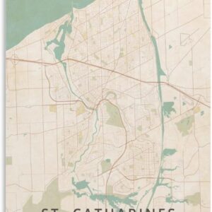 LZTEN St. Catharines Kanada-Karten-Poster, Vintage-Druck, Leinwand, Wandkunstdruck, Poster für Zuhause, Schule, Büro, Dekoration, ungerahmt, 40 x 60 cm