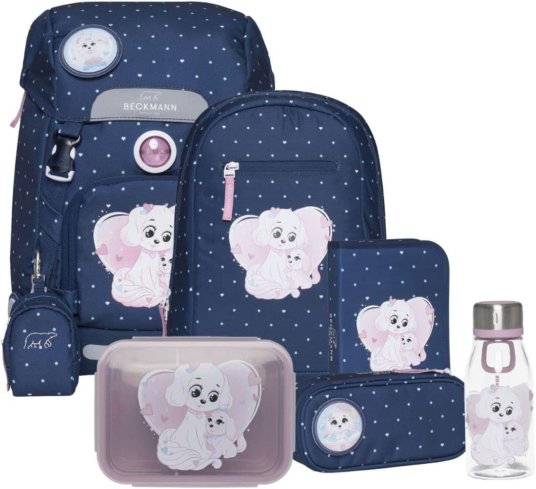 Beckmann Classic 22 School Bag Set 8 Pieces (Pet Friends Blue)