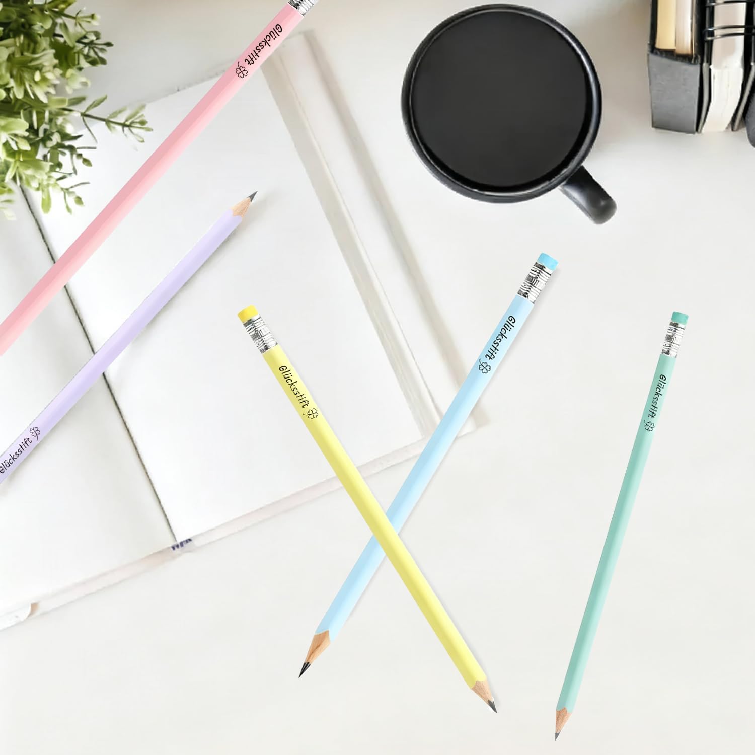 Pack of 30 Lucky Pencils, Lucky Pencils, Wooden Pencils HB Set with Eraser, Graphite Pencils for Drawing and Writing, 5 Colours Pencil Personalised for Students, Teachers and Colleagues – Bild 7