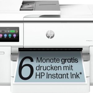 HP OfficeJet Pro 9730e A3 Multifunction Printer, Print, Scan and Copy up to A3, 3 Months Free Print with HP Instant Ink Included, HP+, Fax, Wi-Fi, LAN, Duplex, Airprint, Grey/White
