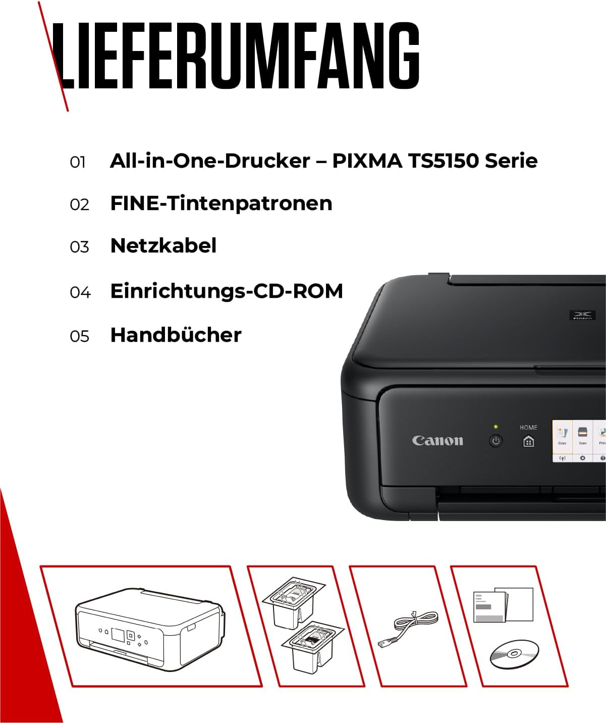 Canon Pixma colour Inkjet multifunction device (print, scan, copy, 2 Fine print heads with ink (black and colour), WiFi, print app, automatic duplex print, 2 paper feeders). – Bild 7