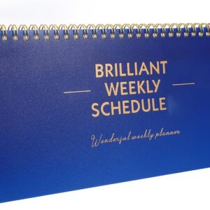 BESTonZON Weekly Planner Spiral Bound Undated English Planner with To Do List Pad and Hour Planner Blue Business Organiser for Meetings and Daily Planning