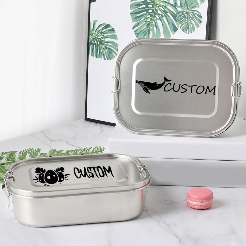 Stainless Steel Lunch Box with Compartments, Personalised Lunch Box Leak-Proof with Name Engraving, Bento Box as Lunch Box for Children and Adults with Compartments 850 ml/1400 ml/2400 ml – Bild 2