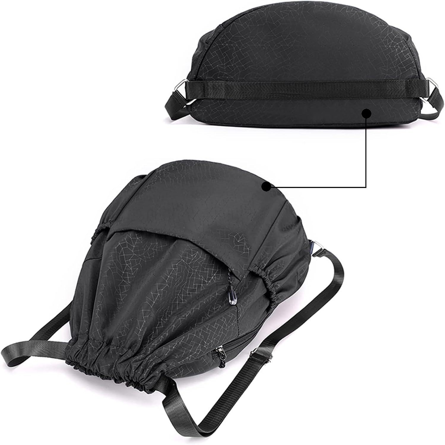 Sports Gym Bag, Waterproof Bag, Unisex Backpack, Daypack, Gym Bag, Sports Bag, Bag for School, Sports, Travel and Outdoor Use, Black pattern style, Casual – Bild 4