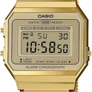 Casio A700WEMG-9AEF Women’s Digital Quartz Watch with Stainless Steel Strap