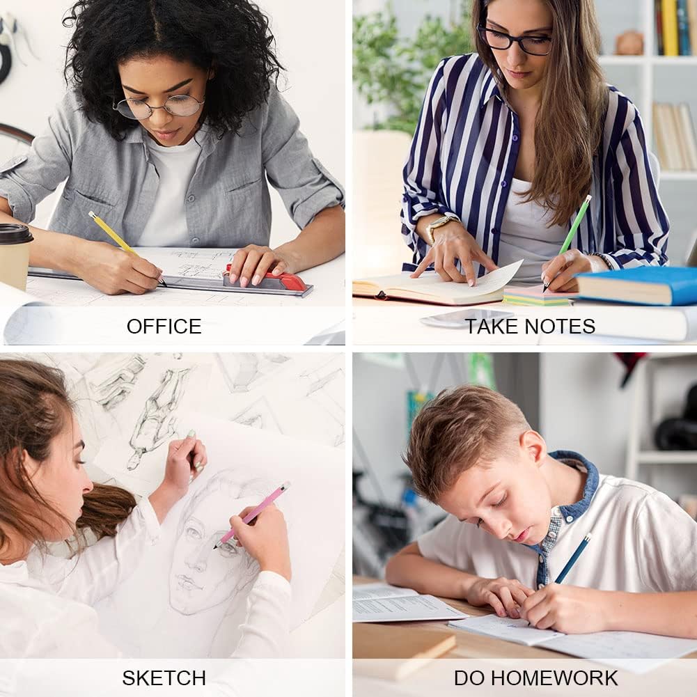 Vicloon Inkless Pencils Eternal, Pack of 7 with Eraser and Replacement Tips, Infinite Pencil without Sharpening for Writing, Drawing, Reusable (A) – Bild 7