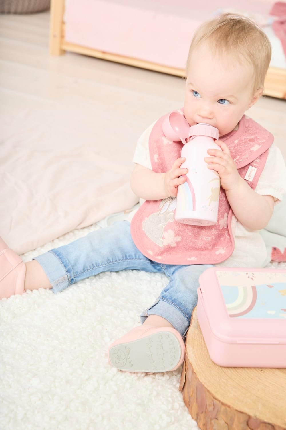 Sterntaler Hanni Rabbit Children's Lunch Box - Nursery Lunch Box with Extra Snack Box - Robust Material - Easy to Clean - Lunch Box Perfect for Nursery and on the Go Matte Pink – Bild 8