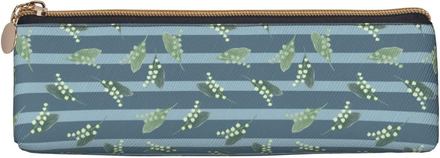 Federmäppchen mit Lilienmuster, Kosmetiktasche, Stiftetui, dreieckiges Leder, Aufbewahrungstasche mit Reißverschluss, Schreibwaren-Organizer für das Büro von Erwachsenen – Bild 3