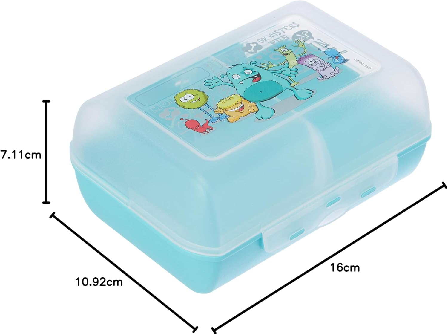 Emsa 514482 Lunch box for children, Removable partition, monster motif, Mint, Variabolo Monster – Bild 6