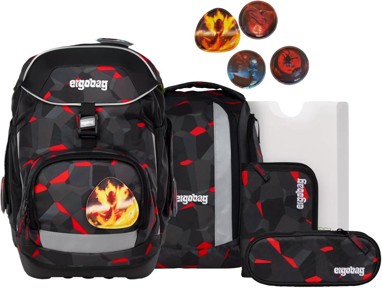 ergobag Ergonomic School Backpack, Flexible 6-Piece Set, Year 1 Primary School for Girls and Boys