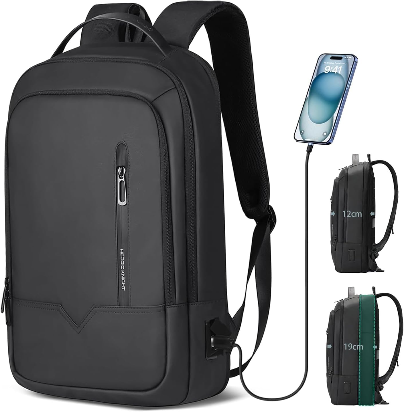 Backpack Men's Expandable Laptop Backpack 15.6 Inch Waterproof Business Backpack with USB Port Backpack Travel Backpack Hand Luggage Casual Daypack for Work School University Travel