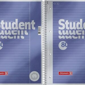 Brunnen 1067125 Student Premium Notepad/College Pad (refined cover sheet with metallic effect, A4, lined style 25, 90 g/m², 80 sheets) (Pack of 2)