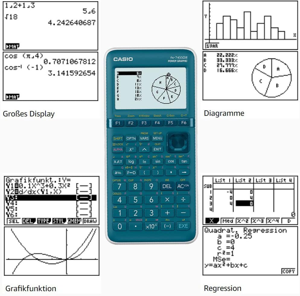 Casio FX-7400GIII Graphing Calculator Cyan Display (digits): 21 Battery operated (W x H x D) 87.5 x 21.3 – Bild 4