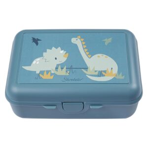 Sterntaler Dino Rexi Children's Lunch Box - Nursery Lunch Box with Snack Box and Compartments Made of High-Quality Material, Easy to Clean - Lunch Box Perfect for Nursery and Travel, Medium Blue
