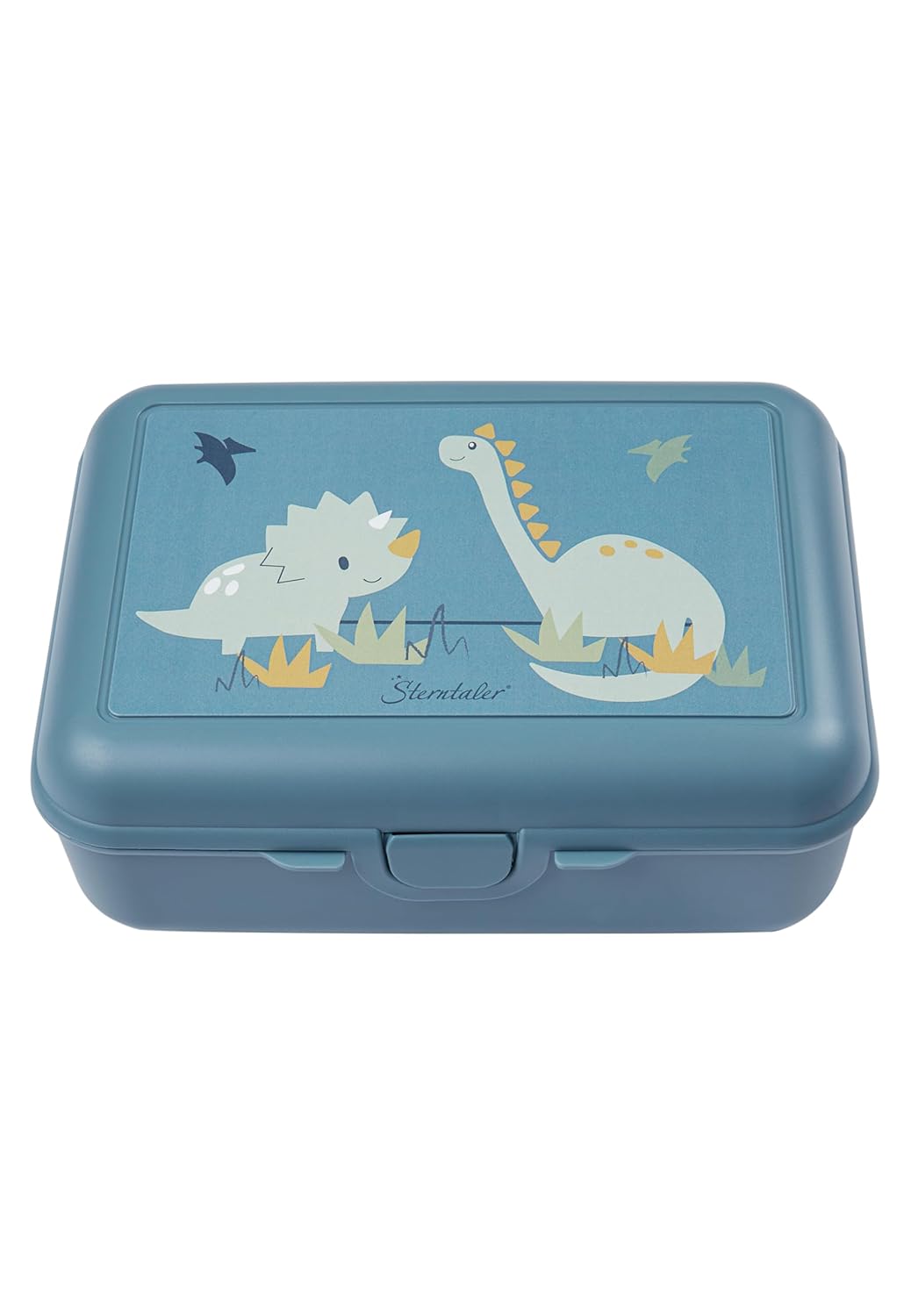 Sterntaler Dino Rexi Children's Lunch Box - Nursery Lunch Box with Snack Box and Compartments Made of High-Quality Material, Easy to Clean - Lunch Box Perfect for Nursery and Travel, Medium Blue