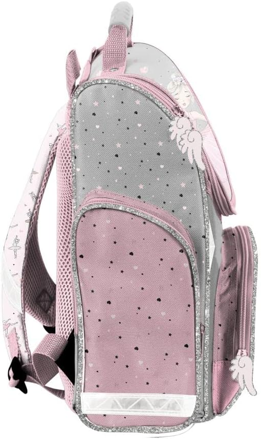 Familando Ballerina Girls' School Bag, Set of 9 Pieces Scooli Campus Fit School Bag with Lunch Box, Drinking Bottle, Sports Bag and Rain Cover, Ballet Princess – Bild 3