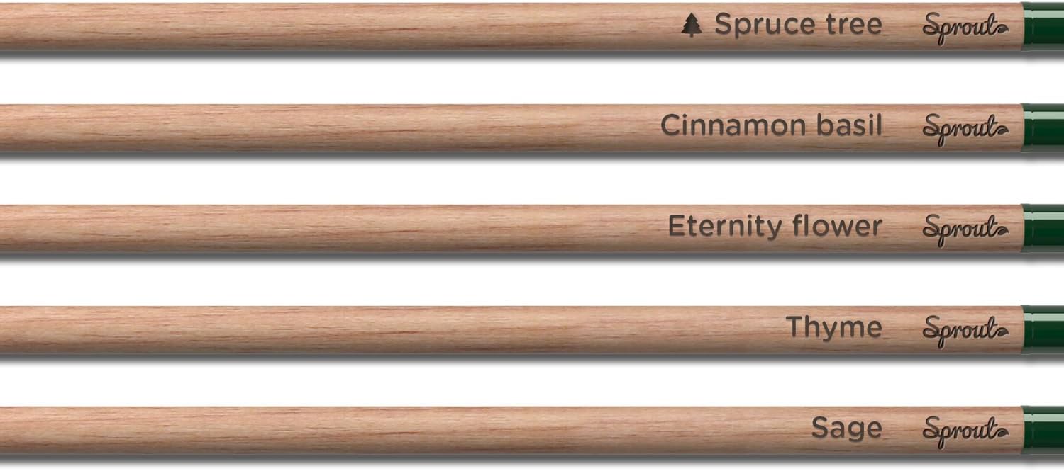 Sprout World Plantable Pencils | Xmas Edition | Wooden Housing | Pre-Sharpened | Pack of 5 | HB Wooden Pens with Assortment of Winter Seeds, Christmas Stocking Filler – Bild 8