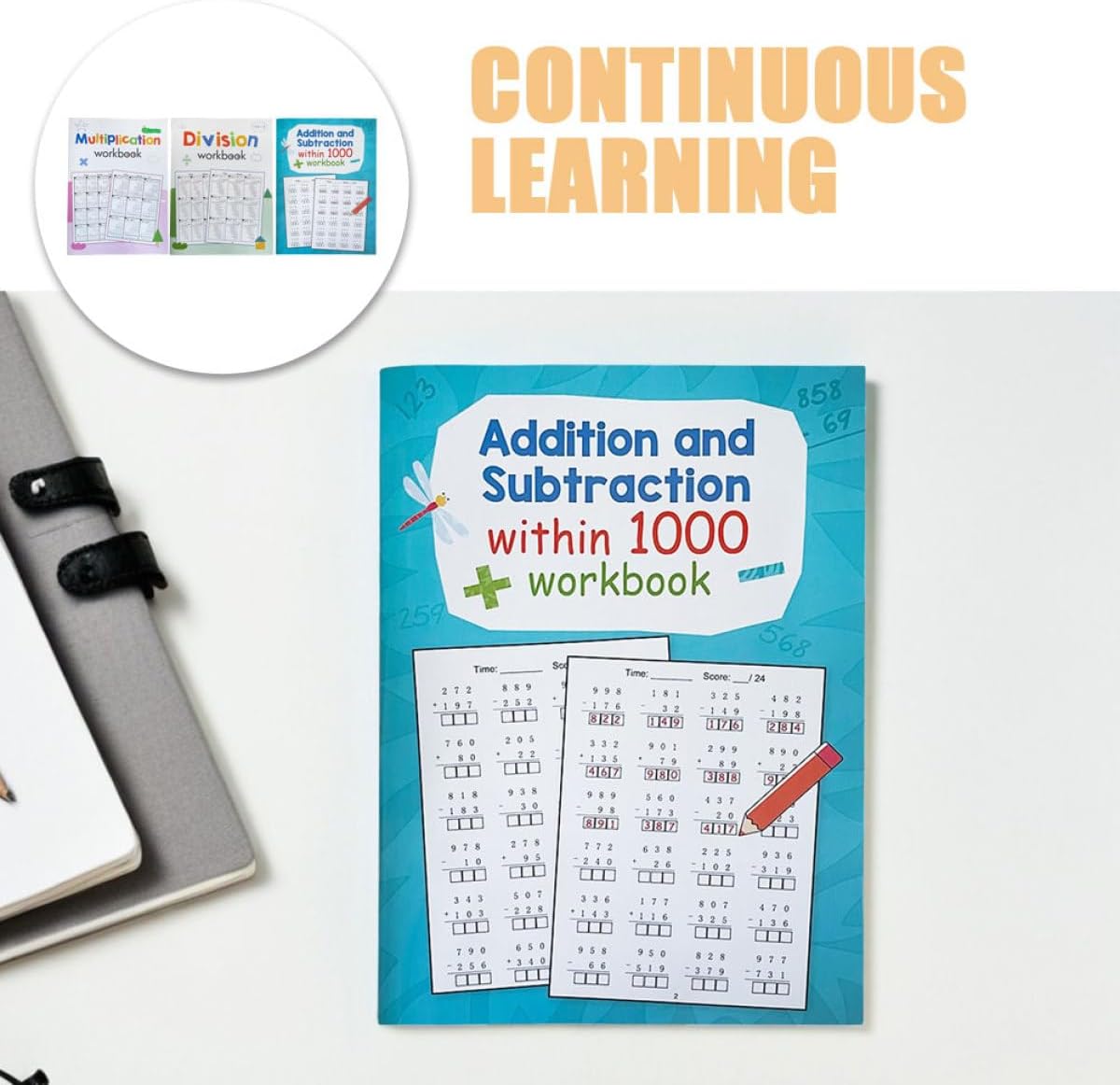 TOYANDONA 3 Stück Teiliges Mathe Übungsheft für Tägliches Lernheft mit Multiplikations und Divisionsaufgaben Langlebig und Wiederverwendbar Kindgerecht Gestaltet Fördert Grundlegende – Bild 8