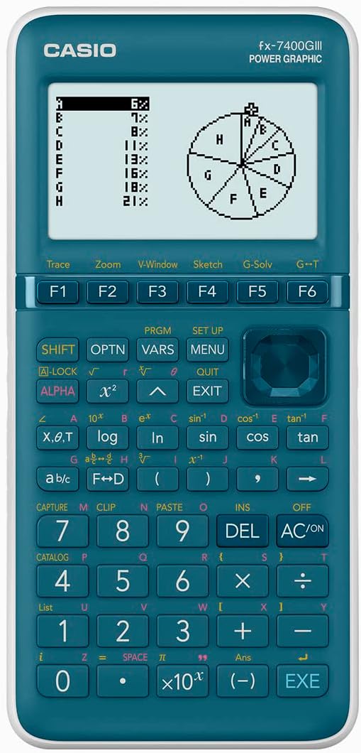 Casio FX-7400GIII Graphing Calculator Cyan Display (digits): 21 Battery operated (W x H x D) 87.5 x 21.3