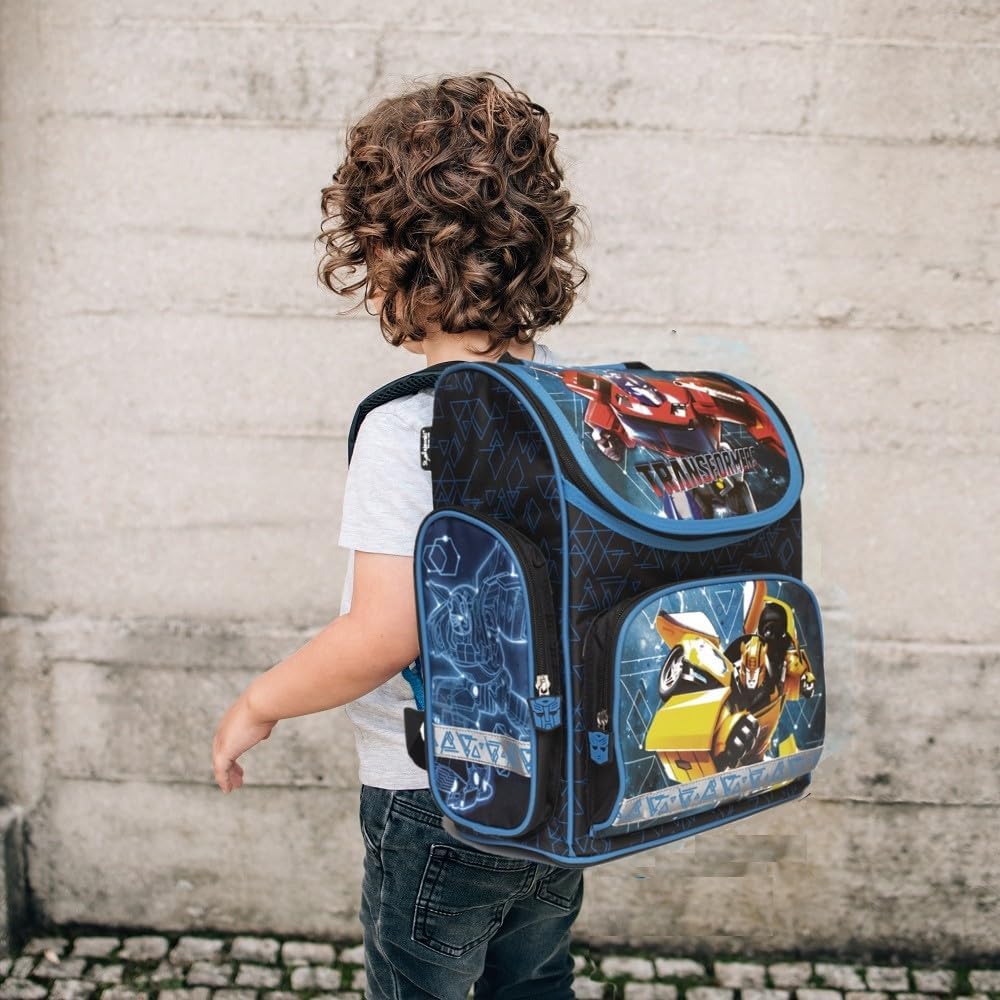 Familando Transformers School Bag Set 20 Pieces Scooli Twixter Up Filled with Pencil Case, Desk Top, Rain Cover and Large School Bag 85 cm – Bild 4