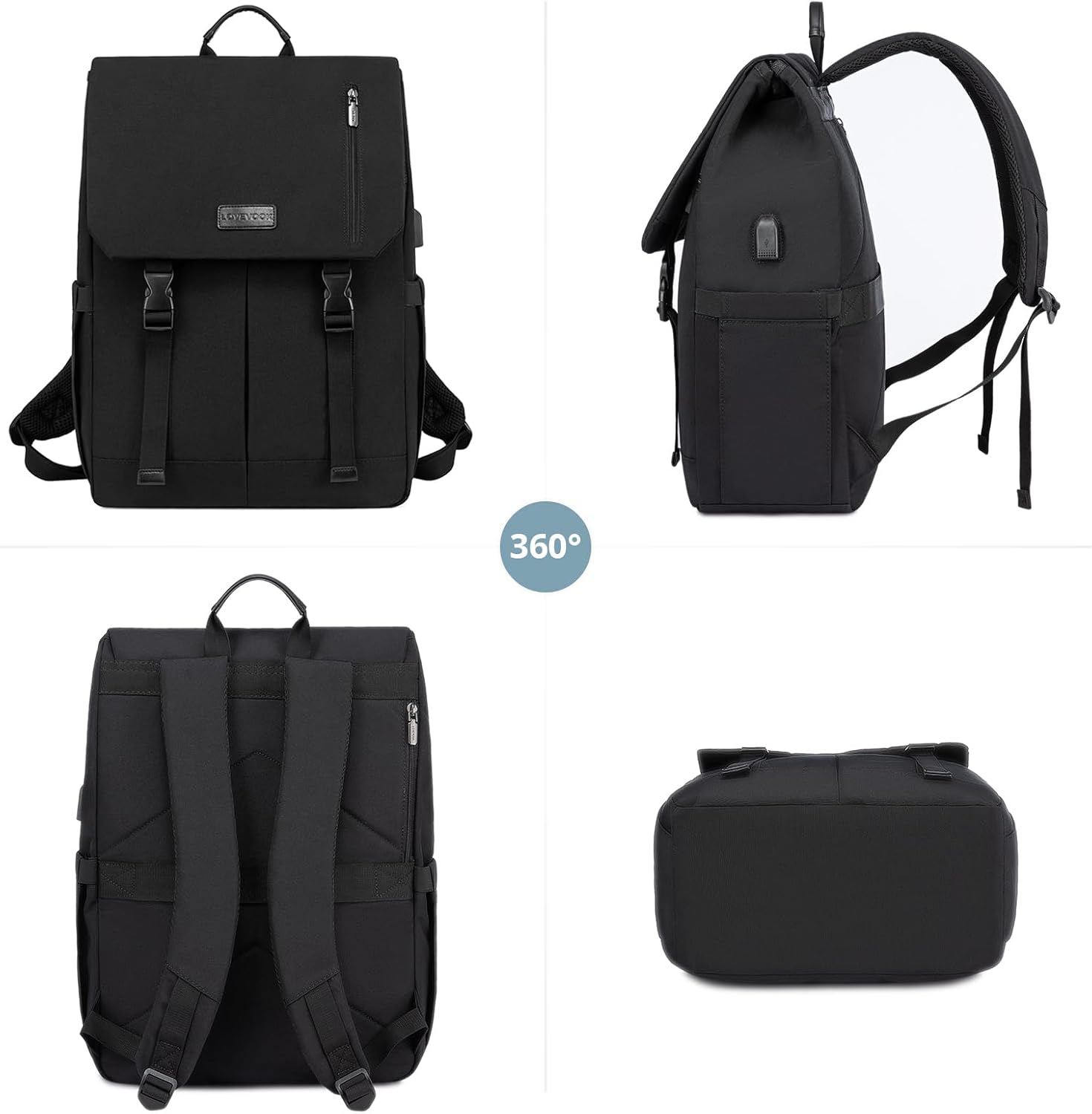 LOVEVOOK Laptop Backpack Women Men Large 17.3 Inch Backpack Waterproof School Backpack Teenager Girls School Bag Boys Backpack Women Casual Daypacks for University School Travel Business – Bild 9