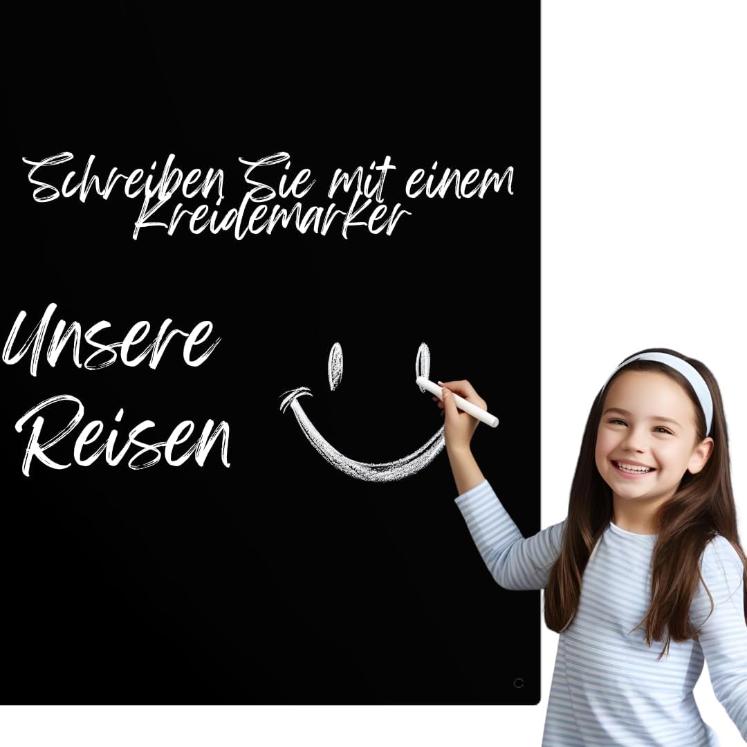Our Rich Magnetic Board, Black, 80 x 50 cm, Metal Magnetic Board, Magnetic Board, Wall Mounting, for Living Room, Kitchen, Hallway, Children's Room, Office, Board for Tourist Magnets, Notes and Photos – Bild 7