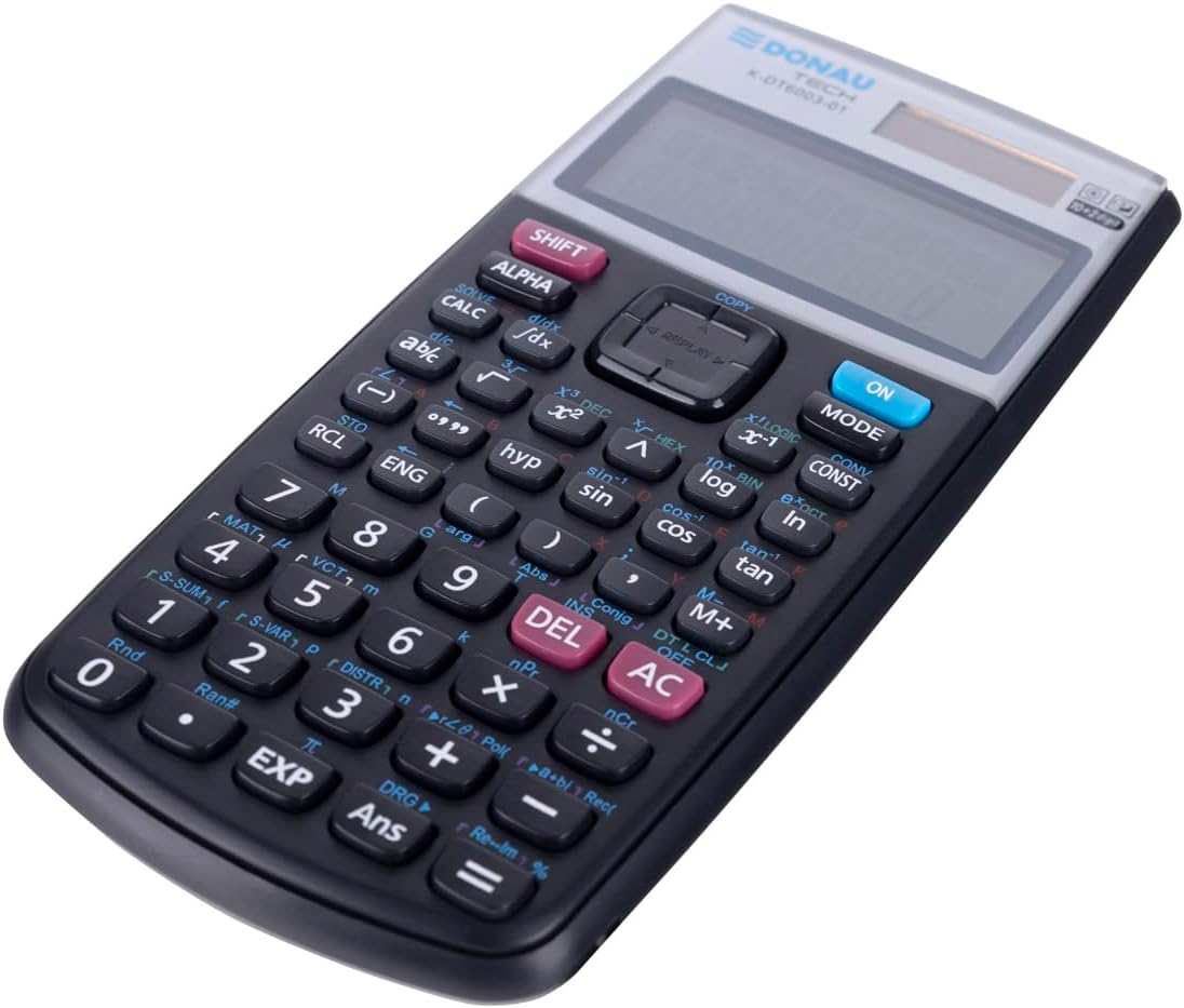 DONAU Tech Technical Scientific Calculator, Solar and Battery, 401 Functions, Black, Calculator Protective Cover, School Calculator, Sliding Case, 16.4 x 8.4 x 1.9 cm – Bild 4