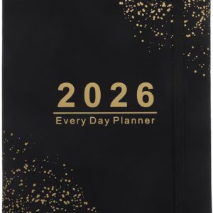 Cabilock Tagesplaner 2026 Hardcover – 365 Tage Planer mit Stundenplan Englisches Layout Kompakter Taschenplaner für Berufstätige Reisetauglich Tintenfestes Papier