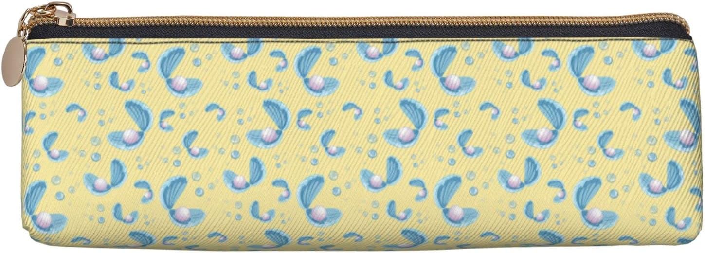 Bubble Pearl Clam Pencil Case Cosmetic Bag Pencil Case Leather Triangle Storage Bag Zipper Stationery Organizer for Adults Office, Bubble Pearl Clam, Bag organiser – Bild 3