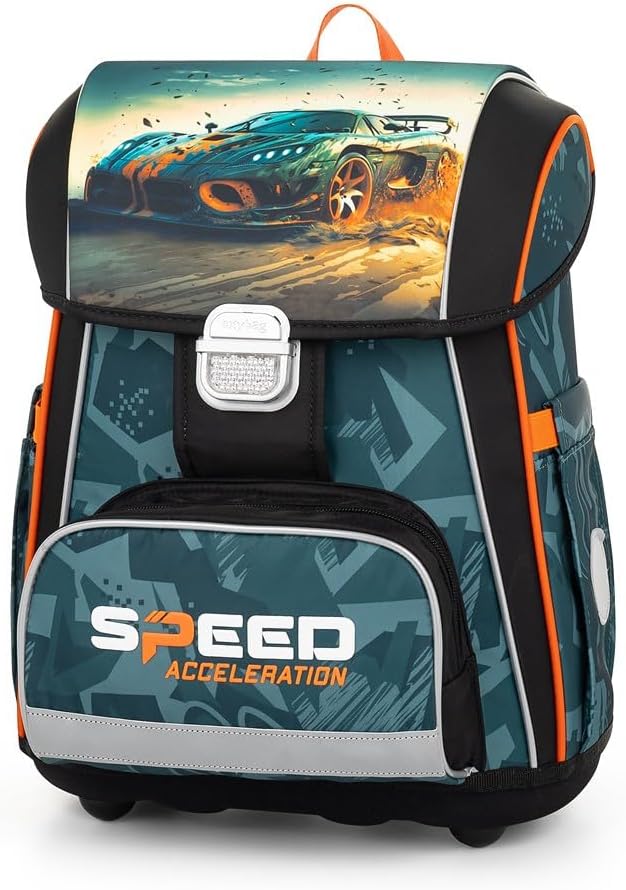Premium School Set 4 Pieces: Ergonomic School Backpack, Sports Bag & Pencil Case with A4 Document Box Ideal for 1st & 2nd Class, Auto, Backpack – Bild 4