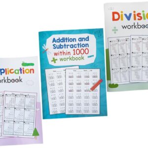 jojofuny 3 x Exercise Book for Maths Multiplication and Division Math Repetition Exercise Workbook for Students to Build Basic Skills for Young Girls