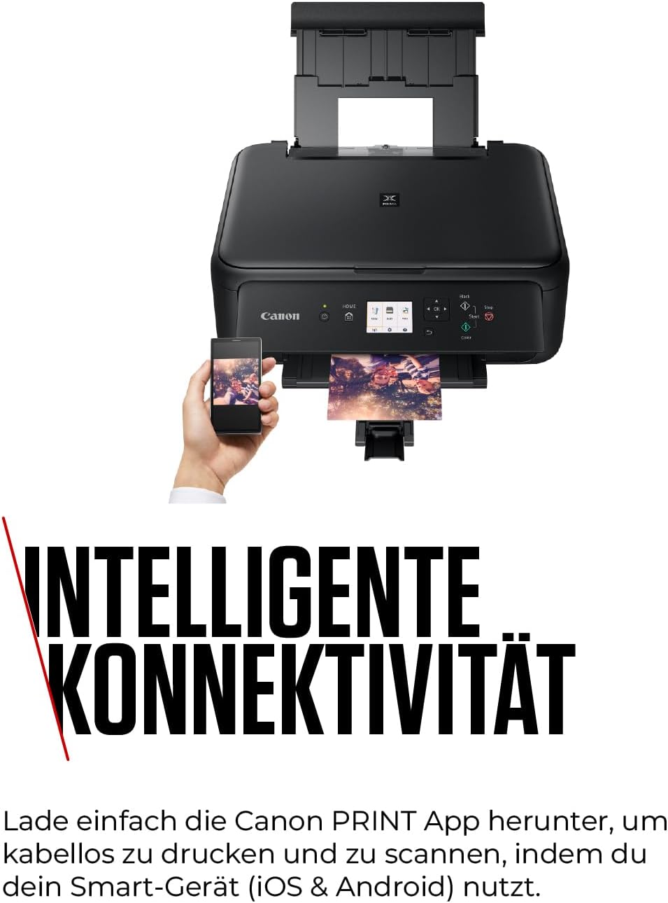 Canon Pixma colour Inkjet multifunction device (print, scan, copy, 2 Fine print heads with ink (black and colour), WiFi, print app, automatic duplex print, 2 paper feeders). – Bild 3