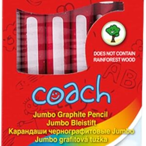 Kores Coach BB92530 Pencil, 2HB, Triangular, with Sharpener, Pack of 12, Black