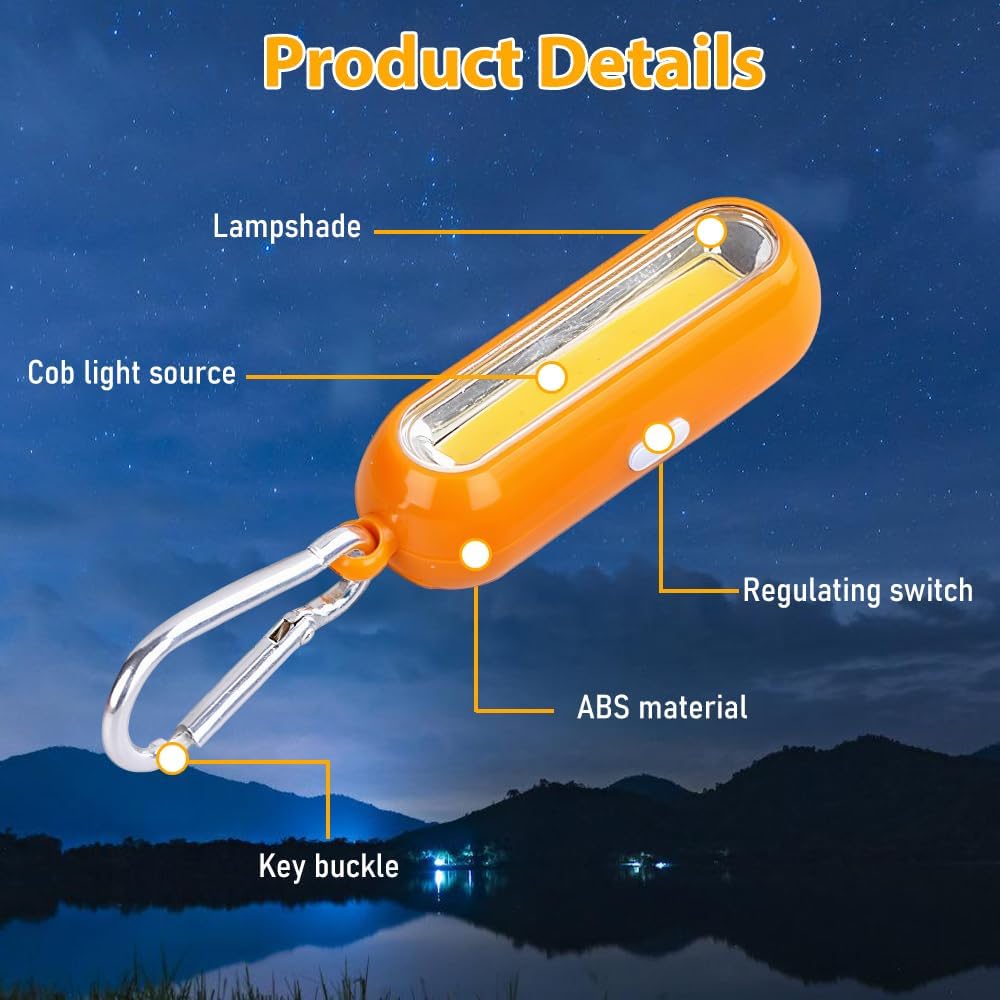 Pack of 8 LED Safety Flashing Light Children, Flashing Light School Bag Reflectors with 3 Modes Continuous & Flashing Light, LED Dog Light Pendant with Carabiner Safety Light for Backpack Jogging – Bild 6