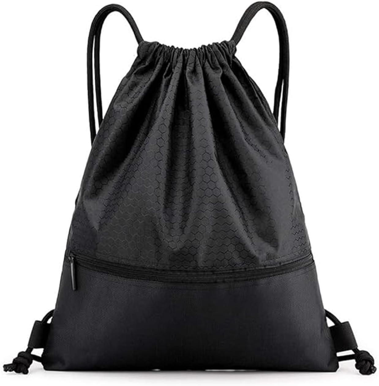 Drawstring Sports Bag, Gym Bag, Gym Bag, Waterproof Adjustable Gym Bag with Zip for Sports, Travel, School, Beach