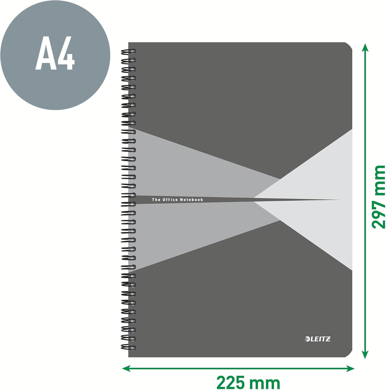 Leitz Office College Notepad A4 Squared Notebook with Spiral Bound, PP Cover, 360 Degree Opening, 180 Pages / 90 Sheets FSC-Certified Paper (80 g/m²), for Office and School, Green, 44951055 – Bild 5