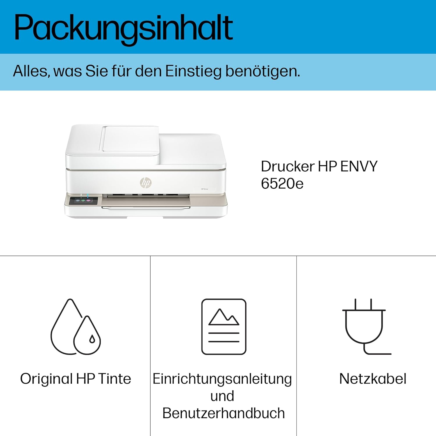 HP Envy 6520e Multifunction Printer, 6 Months Free Printing Instant Ink Included, Print, Copy, Scan, Mobile Fax, Wi-Fi, Automatic Document Feeder, Touchscreen – Bild 4