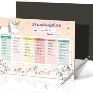 Primus Print Unicorn A4 Timetable – Magnetic & Wipe Clean Includes Pen – Weekly Planner for Children – Ideal for Fridge, Perfect for School & Home – Made in Germany