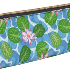 Lotus Flower Pattern Pencil Case, Triangle Pencil Case, Portable Pencil Case, Leather Organizer with Zipper, Cosmetic Bag, White, Bag organiser