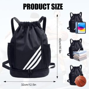 Gym Bag with Drawstring Gym Bag for Boys Women Men Teenagers Sports Bag Sports Backpack Sports Bag with Drawstring Shoe Compartment Swimming Backpack Basketball Backpack Football Bag Waterproof