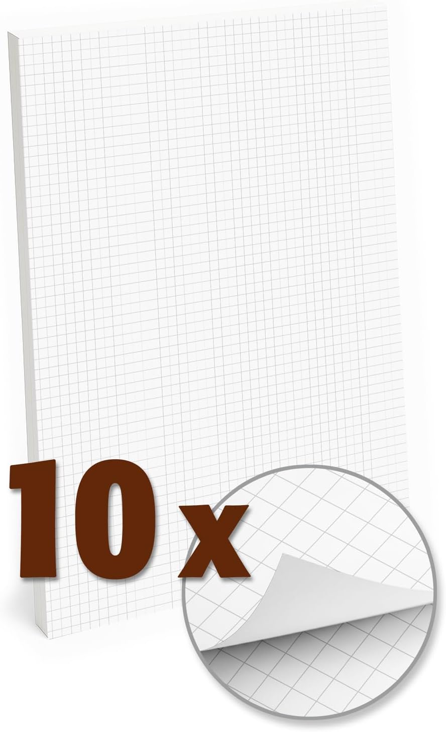 Notepads DIN A4 Squared Pack of 10 50 Sheets per Pad 80 g/m² Offset White notizblock24 – Bild 3