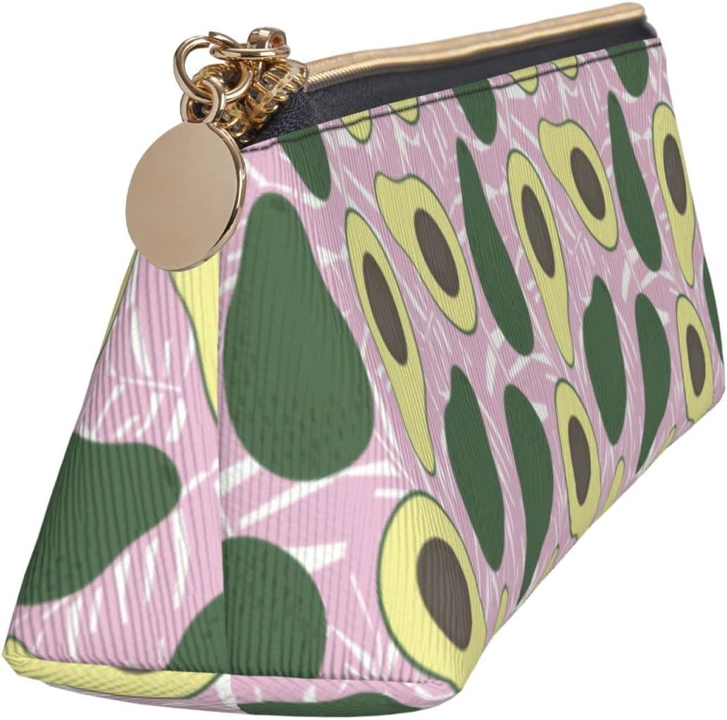 Federmäppchen mit niedlichem Avocado-Muster, Kosmetiktasche, Stifttasche, Leder, dreieckige Aufbewahrungstasche, Reißverschluss, Schreibwaren-Organizer für Erwachsene, Büro – Bild 4